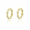 "Diva" Gold And Diamonds Hoop Earrings (large)