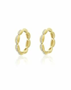"Diva" Gold And Diamonds Hoop Earrings (large)
