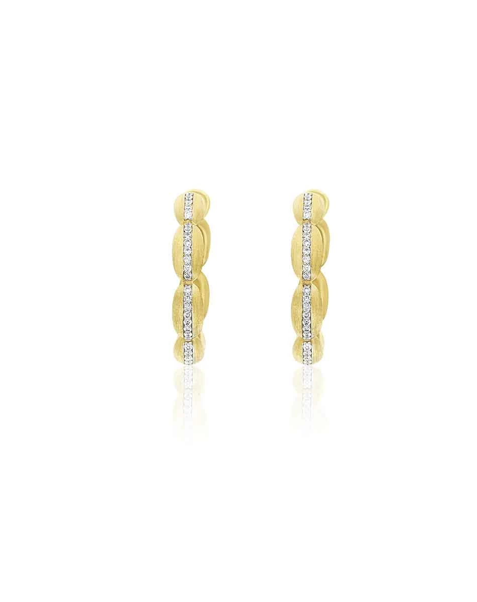 "Diva" Gold And Diamonds Hoop Earrings (large) 5 "Diva" Gold And Diamonds Hoop Earrings (large) - Image 3