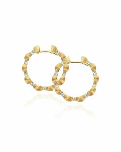 "Dancing Élite" Gold And Diamonds Handmade Hoop Earrings -Nanis Sales OS7 589 ST F2