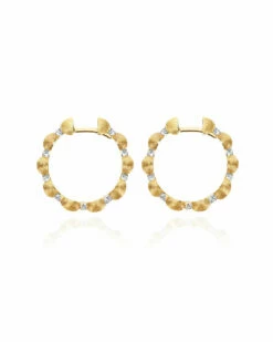 "Dancing Élite" Gold And Diamonds Handmade Hoop Earrings -Nanis Sales OS7 589 ST F3