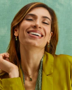 "Tourmalines" Gold, Diamonds And Green Tourmaline Ball Drop Earrings (large) -Nanis Sales OS7 598