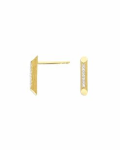 "libera" Gold And Diamonds Elegant Stud Earrings -Nanis Sales OS7 602 ST F1
