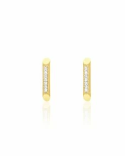 "libera" Gold And Diamonds Elegant Stud Earrings