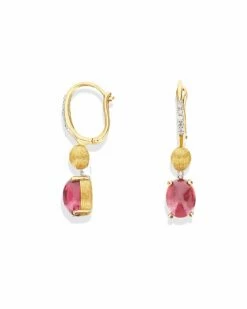 "Tourmalines" Gold, Diamonds And Pink Tourmaline Ball Drop Earrings (small) 7 "Tourmalines" Gold, Diamonds And Pink Tourmaline Ball Drop Earrings (small) -Nanis Sales OS8 598 ST F1