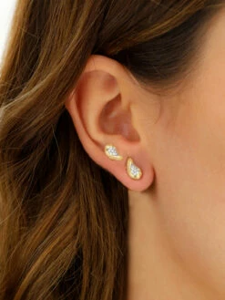 "Trasformista" Gold Diamonds Drops Stud Earrings -Nanis Sales OS9 569 1