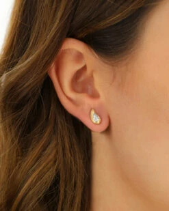 "Trasformista" Gold Diamonds Drops Stud Earrings -Nanis Sales OS9 569 2