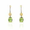 "Tourmalines" Gold, Diamonds And Green Tourmaline Ball Drop Earrings (small) -Nanis Sales OS9 598 ST F1