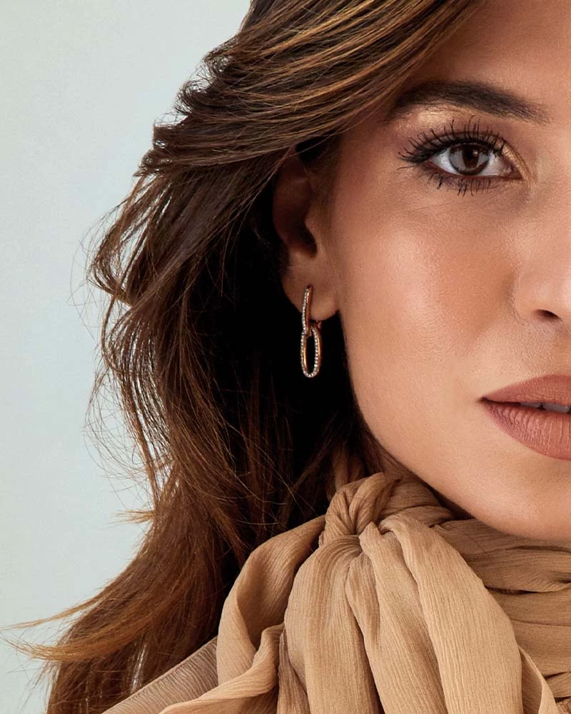 SUNSET "Libera Soul" Rose Gold And Diamonds Drop Earrings 4 SUNSET "Libera Soul" Rose Gold And Diamonds Drop Earrings - Image 2