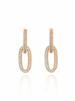 SUNSET "Libera Soul" Rose Gold And Diamonds Drop Earrings