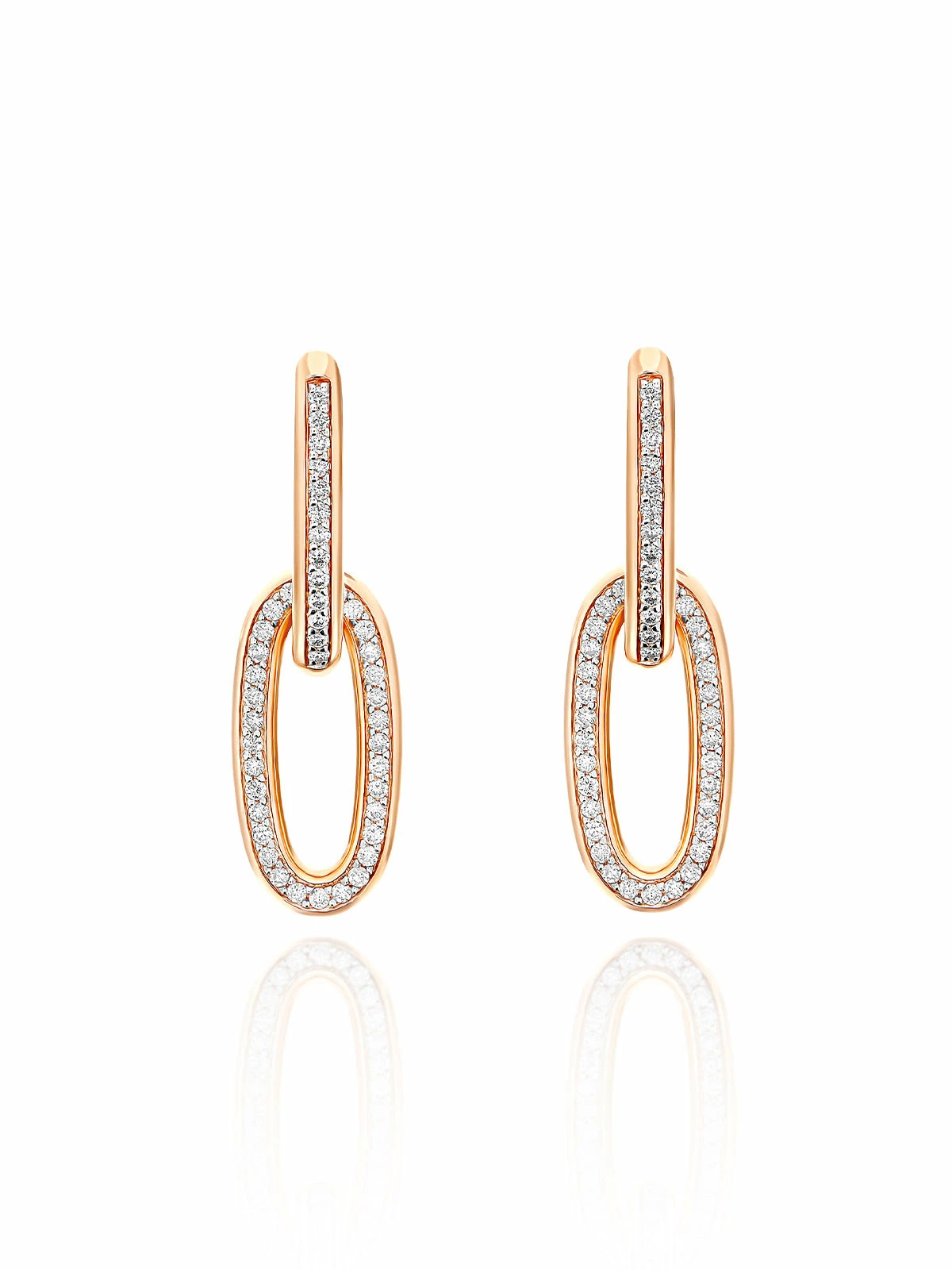 SUNSET "Libera Soul" Rose Gold And Diamonds Drop Earrings 3 SUNSET "Libera Soul" Rose Gold And Diamonds Drop Earrings