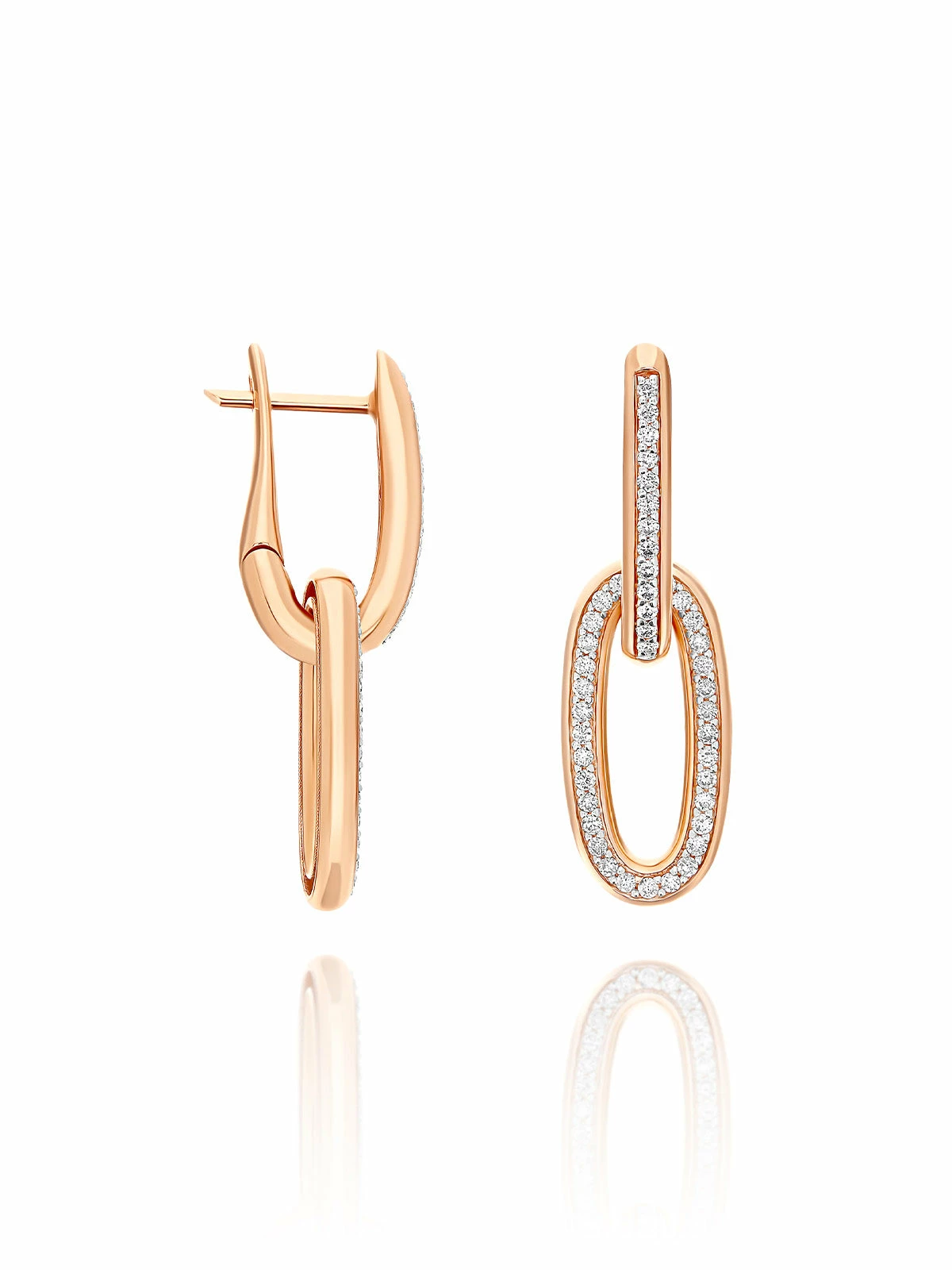 SUNSET "Libera Soul" Rose Gold And Diamonds Drop Earrings 5 SUNSET "Libera Soul" Rose Gold And Diamonds Drop Earrings - Image 3