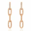 SUNSET "Libera Soul" Rose Gold And Diamonds Chain Earrings