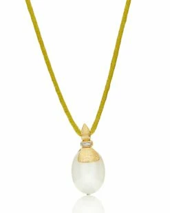 "White Desert" Gold, Diamonds And Moonstone Pendant (LARGE)