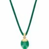 "Amazonia" Gold, Diamonds And Green Aventurine Pendant (MEDIUM)