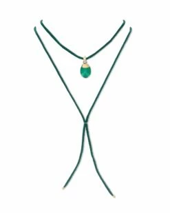 "Amazonia" Gold, Diamonds And Green Aventurine Pendant (MEDIUM) -Nanis Sales PS10 603 anellino