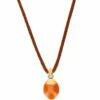 "Petra" Gold, Diamonds And Orange Aventurine Pendant (MEDIUM)