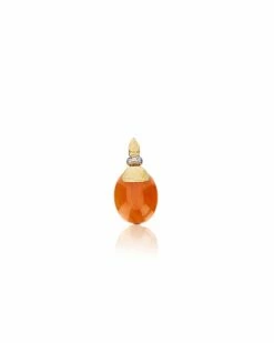 "Petra" Gold, Diamonds And Orange Aventurine Pendant (MEDIUM) -Nanis Sales PS11 603 S