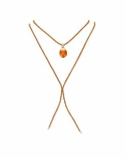 "Petra" Gold, Diamonds And Orange Aventurine Pendant (MEDIUM) -Nanis Sales PS11 603 anellino