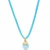 "Azure" Gold, Diamonds And Milky Aquamarine Pendant (SMALL)