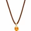 "Petra" Gold, Diamonds And Orange Aventurine Pendant (SMALL)