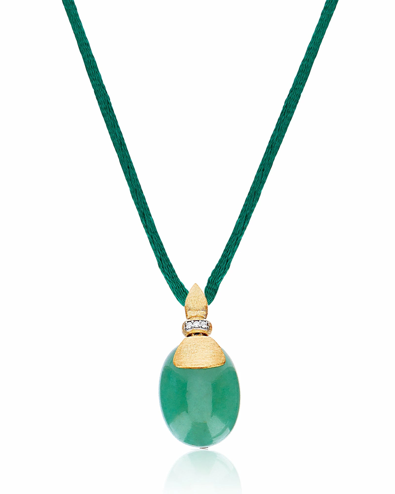 "Amazonia" Gold, Diamonds And Green Aventurine Pendant (LARGE) 3 "Amazonia" Gold, Diamonds And Green Aventurine Pendant (LARGE)
