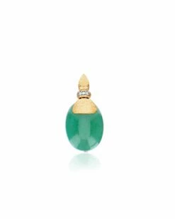 "Amazonia" Gold, Diamonds And Green Aventurine Pendant (LARGE) 10 "Amazonia" Gold, Diamonds And Green Aventurine Pendant (LARGE) -Nanis Sales PS3 603 S