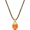 "Petra" Gold, Diamonds And Orange Aventurine Pendant (LARGE) -Nanis Sales PS4 603