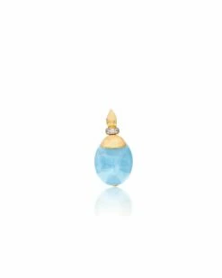 "Azure" Gold, Diamonds And Milky Aquamarine Pendant (LARGE) -Nanis Sales PS5 603 S