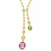 "Tourmalines" Gold And Diamonds, Pink And Green Tourmalines Necklace (long) -Nanis Sales SPC95 ST F2