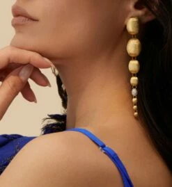 IVY "Nuvole" Gold And Diamonds Degradé Boules Chunky Earrings -Nanis Sales os25 538