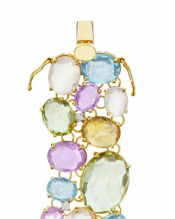 "Ipanema" Gold, Amethyst, Blue Topaz, Quartz And Diamonds Cuff -Nanis Sales 1000