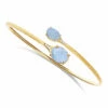 "Ipanema" Gold, Aquamarine And Diamonds Handmade Bangle