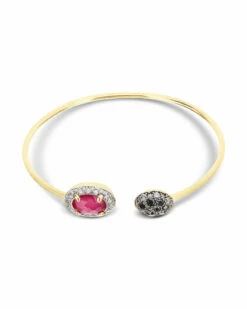 "Reverse" Gold, Ruby And Diamonds Bangle -Nanis Sales 1284