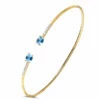 "Azure" Gold, London Blue Topaz And Diamonds Handmade Bangle -Nanis Sales 1450