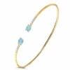 "Azure" Gold, Aquamarine And Diamonds Handmade Bangle