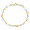 "Azure" Gold, Diamonds And Aquamarine Tennis Bracelet