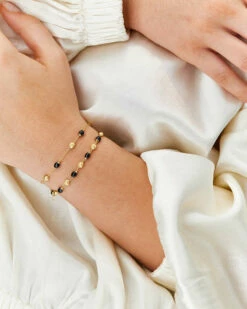 "Mystery Black" Gold And Black Onyx Thin Bracelet -Nanis Sales 680