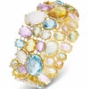 "Ipanema" Gold, Amethyst, Blue Topaz, Quartz And Diamonds Cuff