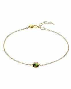 "Tourmalines" Gold And Double Tourmaline Cabochon Bracelet