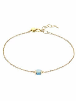 "azure" Gold, London Blue Topaz And Aquamarine Bracelet