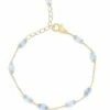 "azure" Gold And Milky Aquamarine Bracelet