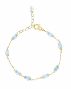 "azure" Gold And Milky Aquamarine Bracelet