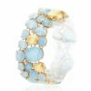 "ipanema" Gold, Aquamarine And Diamonds Cuff Bracelet -Nanis Sales BS2 577 ST F2