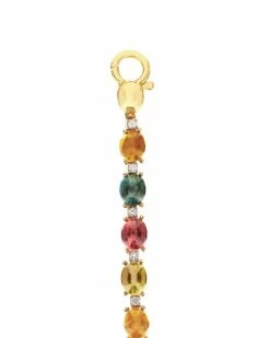 "Tourmalines" Gold, Diamonds And Tourmaline Colorful Tennis Bracelet -Nanis Sales BS2 598 ST D1