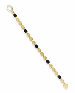 "IVY" Gold Bracelet With Black Onyx Boules And Diamonds 7 "IVY" Gold Bracelet With Black Onyx Boules And Diamonds -Nanis Sales BS3 599 ST L