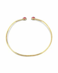 "Tourmalines" Gold, Diamonds And Pink Tourmalines Bangle -Nanis Sales BS4 598 ST F1