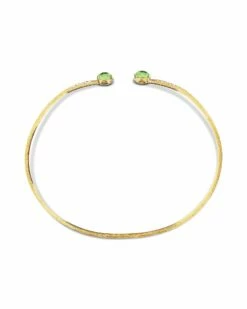 "Tourmalines" Gold, Diamonds And Green Tourmaline Bangle -Nanis Sales BS5 598 ST F1