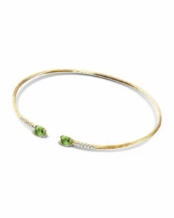 "Tourmalines" Gold, Diamonds And Green Tourmaline Bangle -Nanis Sales BS5 598 ST L
