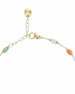 "Rainbow" Gold Boules And Natural Stones Anklet -Nanis Sales CVN1 603 F1